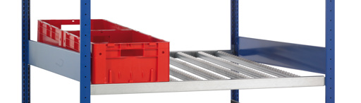 Zusatzebene für Bereitstellregal mit Röllchenleisten