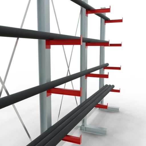 Einseitiges Kragarmregal-Set K3000 (für mittlere Belastungen)