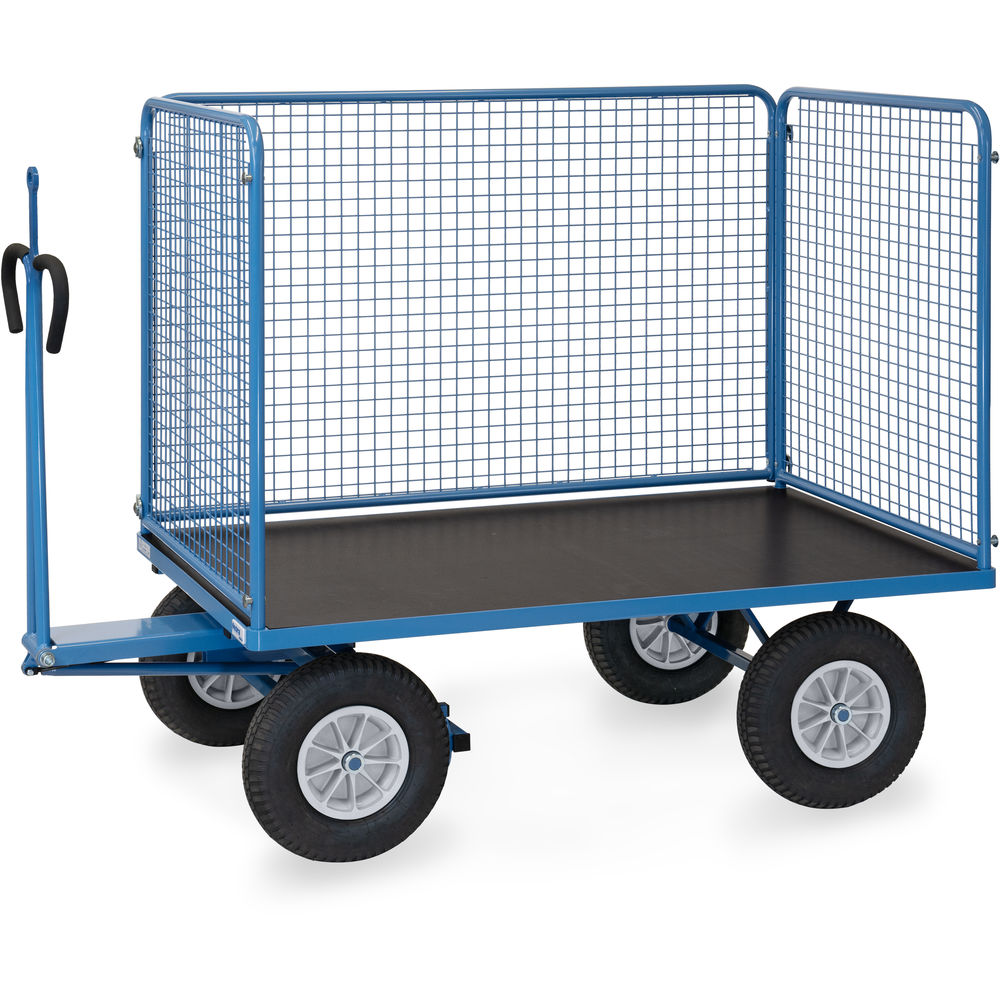 Großer Handpritschenwagen mit hohen Gitterwänden, Tragkraft 750 kg | fetra 6445PZ