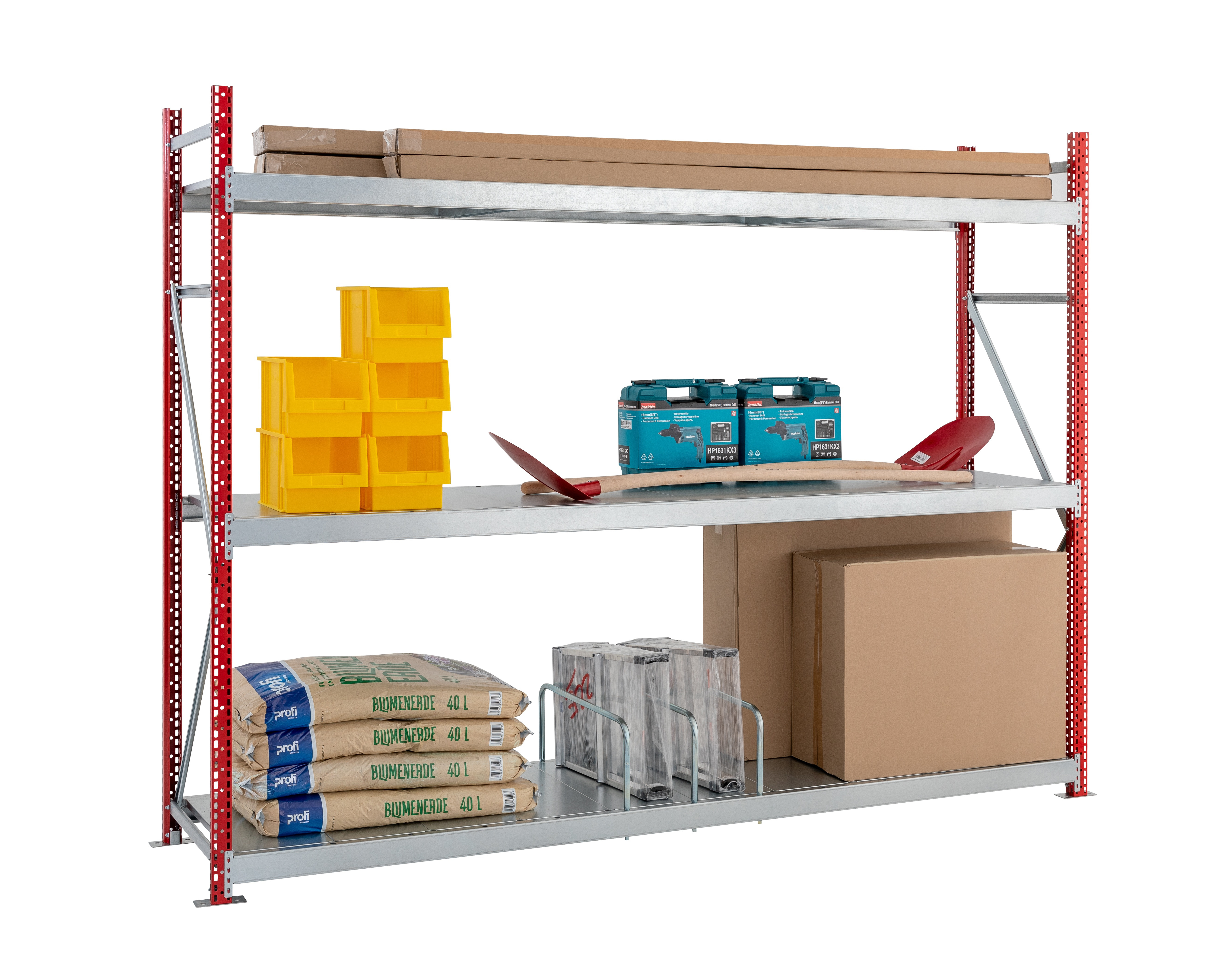 Weitspannregale zur Lagerung sperriger und schwerer Lagergüter