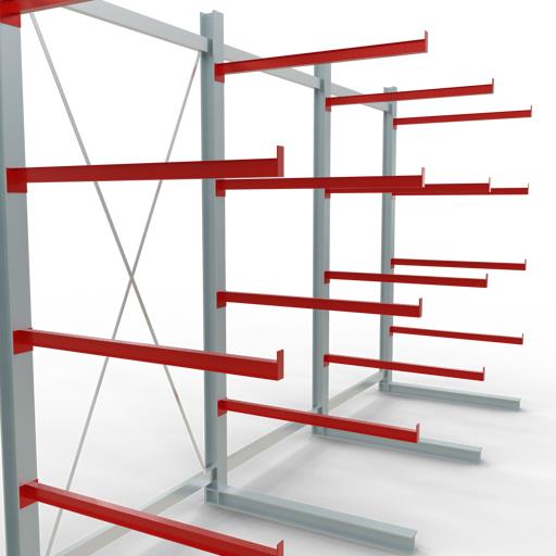 Einseitiges Kragarmregal-Set K6000 (für schwere Belastungen)