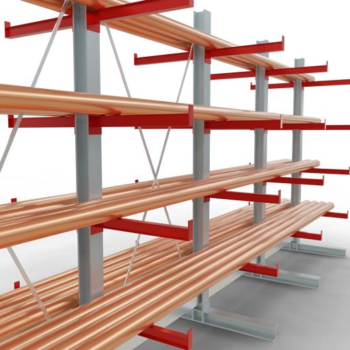 Doppelseitiges Kragarmregal-Set K3000 (für mittlere Belastungen)