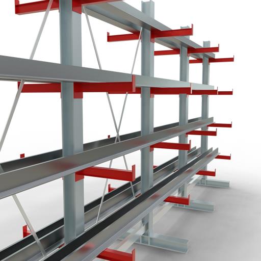 Doppelseitiges Kragarmregal-Set K3000 (für mittlere Belastungen)