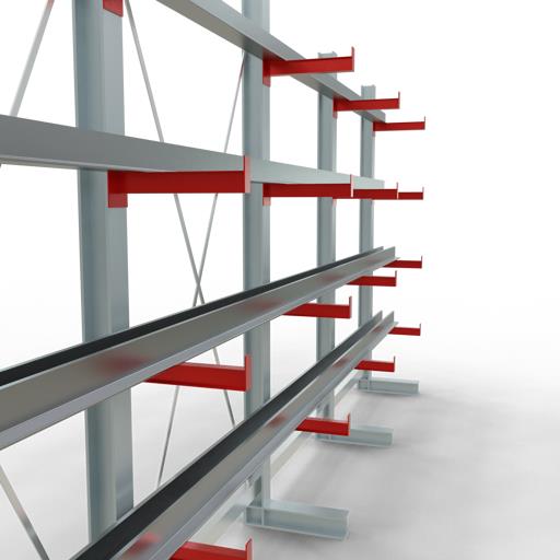 Einseitiges Kragarmregal-Set K3000 (für mittlere Belastungen)