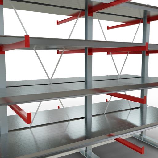 Doppelseitiges Kragarmregal-Set K6000 (für schwere Belastungen)