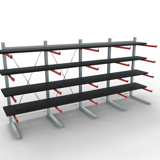 Einseitiges Kragarmregal-Set K6000 (für schwere Belastungen)