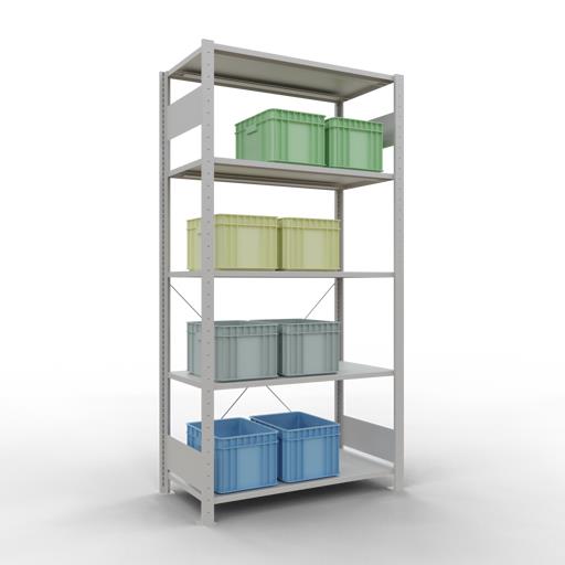 Stecksystem Grundregal, MULTIplus 85 kg, einseitig nutzbar (Kreuzstreben)