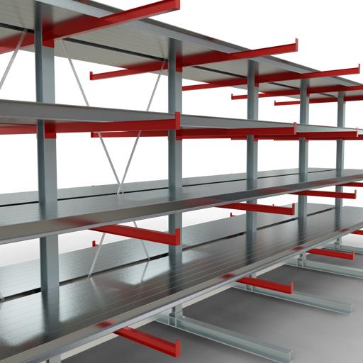 Doppelseitiges Kragarmregal-Set K6000 (für schwere Belastungen)