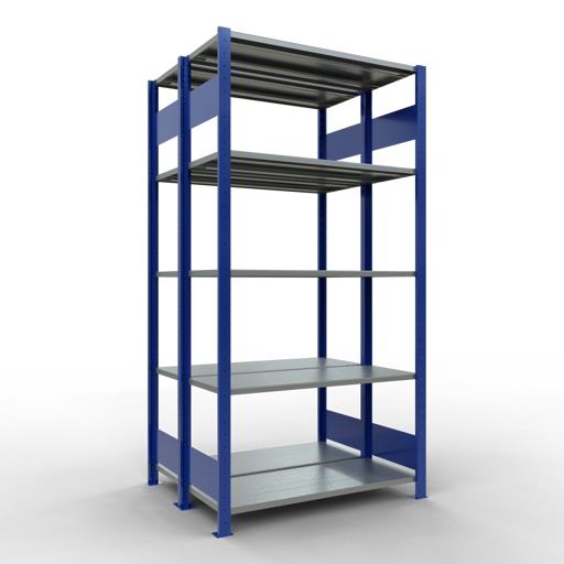 Stecksystem Doppel-Grundregal, MULTIplus 150 kg, mit Längenriegel