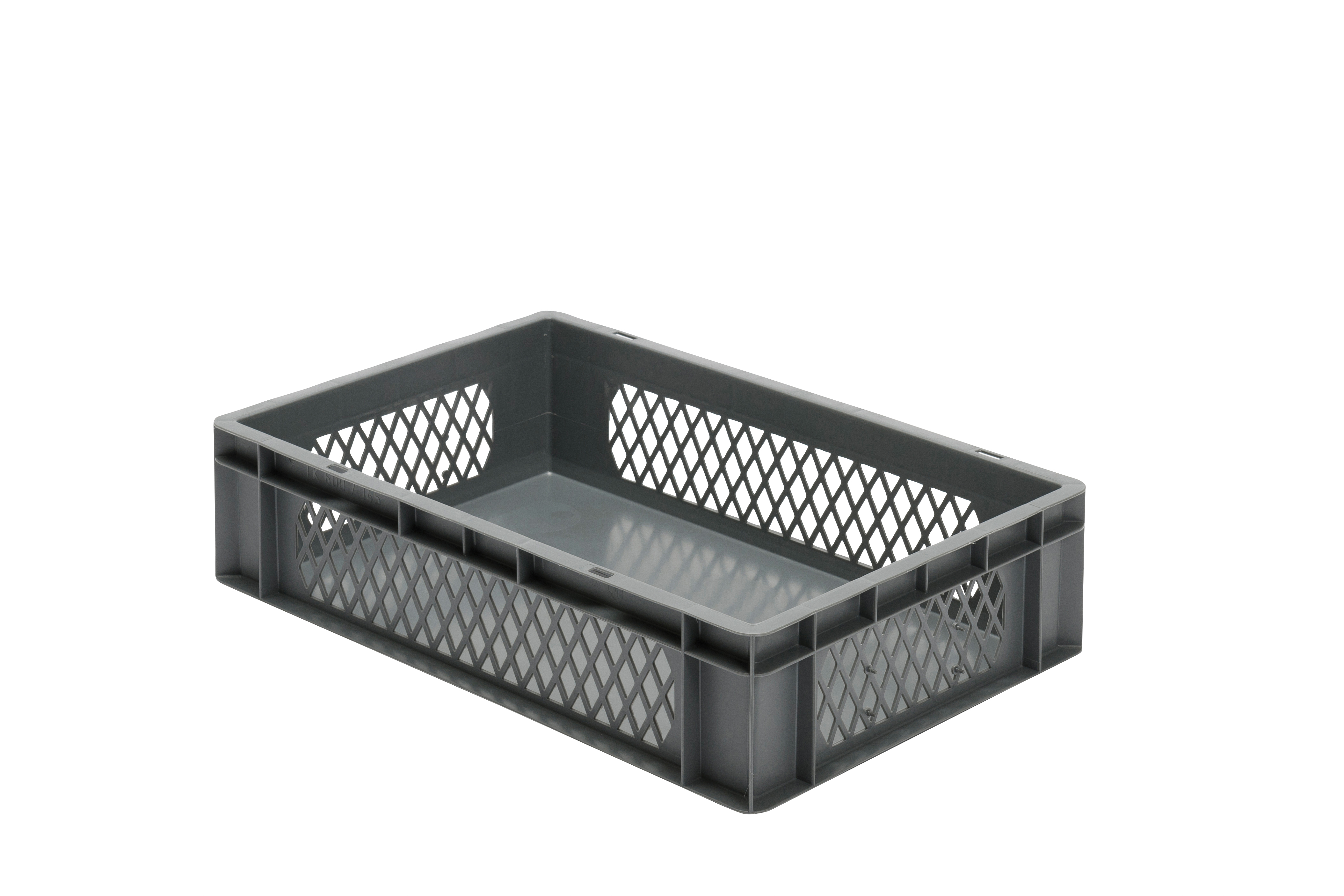 2 Stück Transport-Stapelkasten TK, L600 x B400 mm, Wände durchbrochen