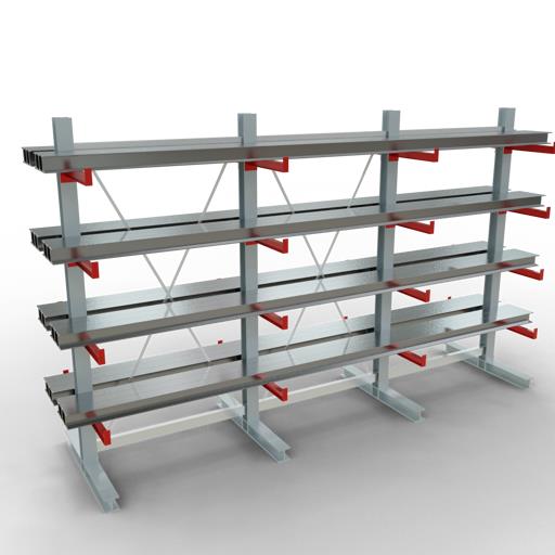 Doppelseitiges Kragarmregal-Set K3000 (für mittlere Belastungen)