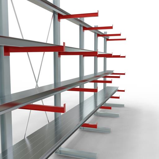 Einseitiges Kragarmregal-Set K6000 (für schwere Belastungen)