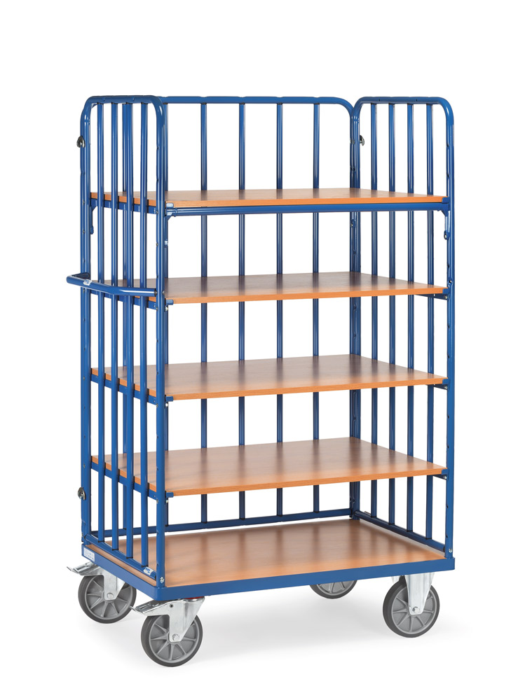 Etagenwagen mit Stahlrohr-Stirn- und Rückseiten, 5 Etagen