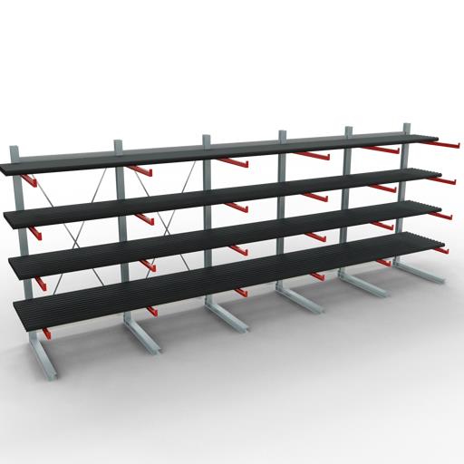 Einseitiges Kragarmregal-Set K6000 (für schwere Belastungen)