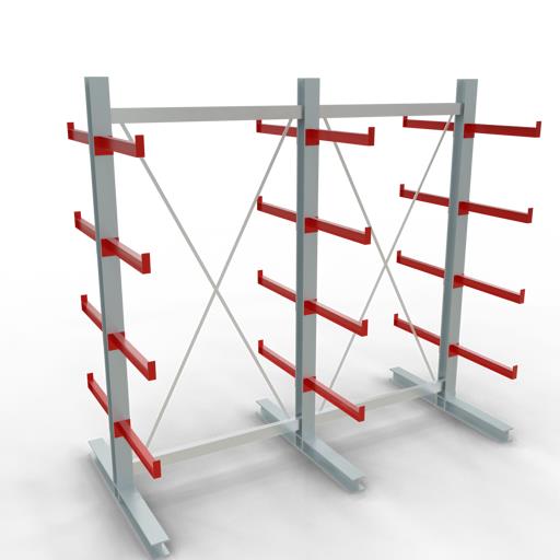 Doppelseitiges Kragarmregal-Set K3000 (für mittlere Belastungen)