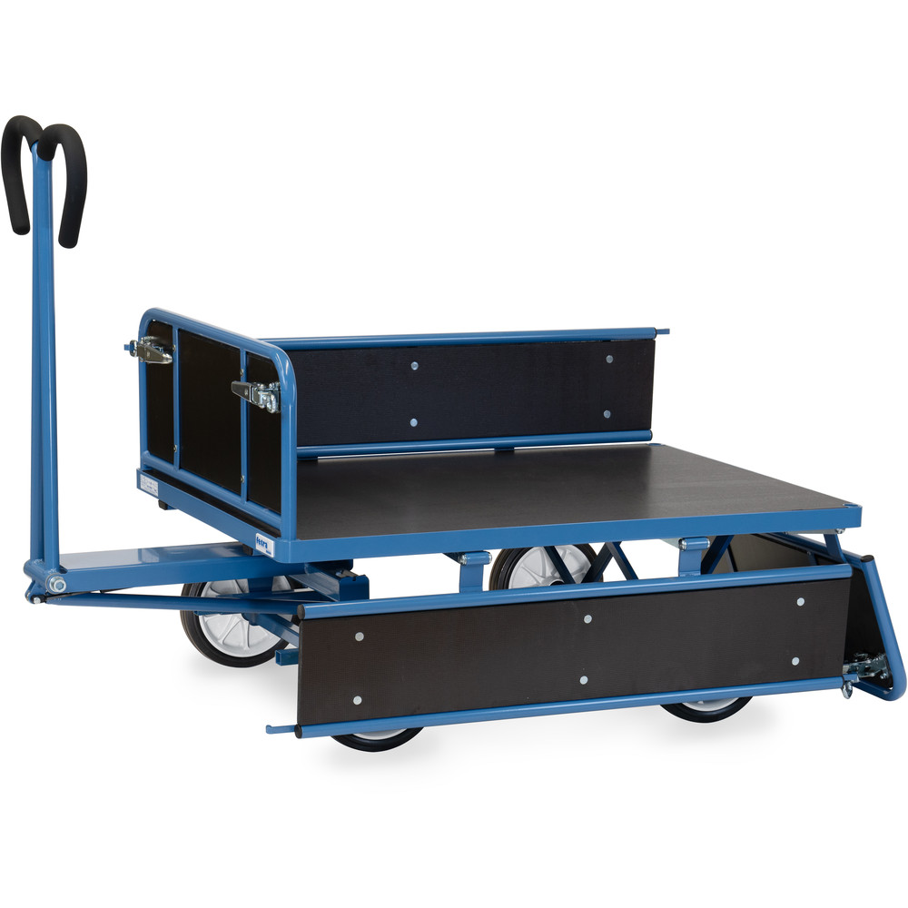 Großer Handpritschenwagen mit Bordwänden, Tragkraft 700 kg