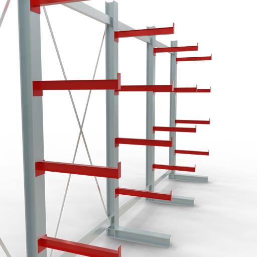 Einseitiges Kragarmregal-Set K3000 (für mittlere Belastungen)