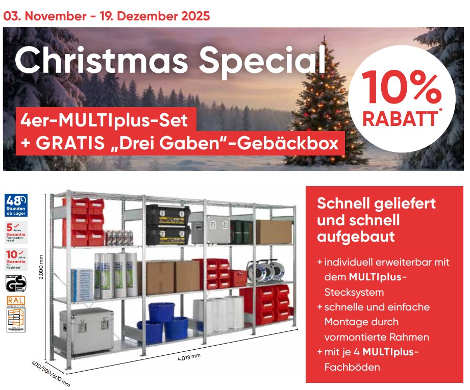 Regal-Set "Christmas-Special" mit GRATIS Gebäckbox