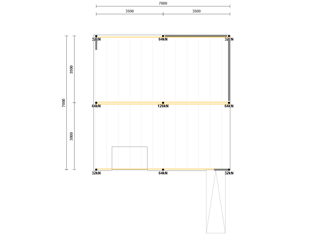 Lagerbühne 7x7m, mit Palettenübergabe, Treppe und Geländer