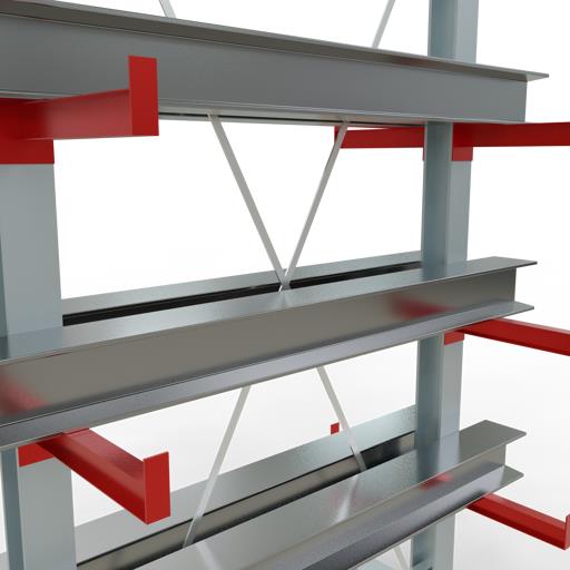 Doppelseitiges Kragarmregal-Set K3000 (für mittlere Belastungen)