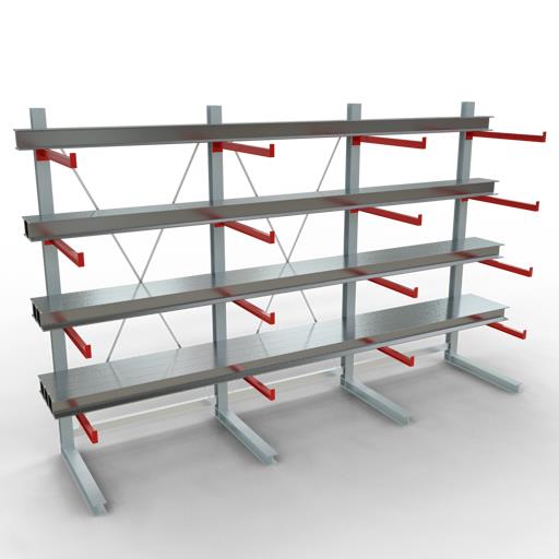 Einseitiges Kragarmregal-Set K6000 (für schwere Belastungen)