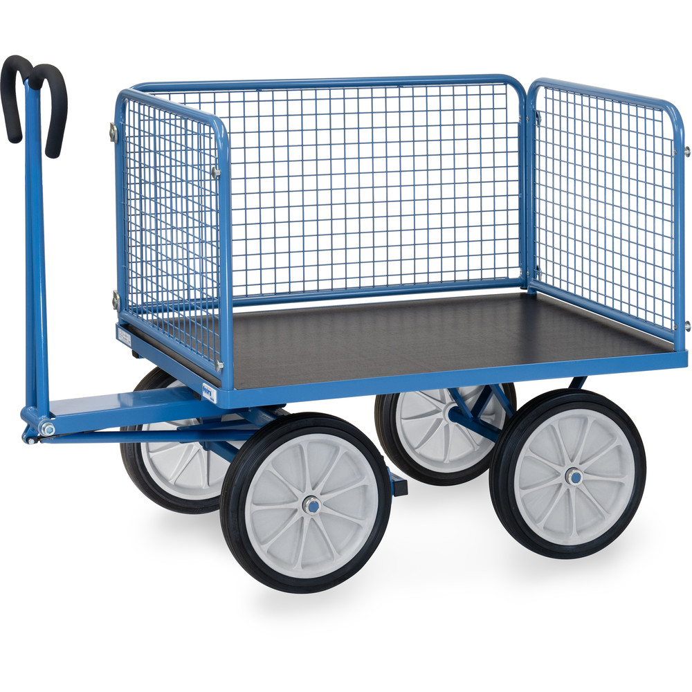 Großer Handpritschenwagen mit Gitterwänden, Tragkraft 1000 kg | fetra 6434V