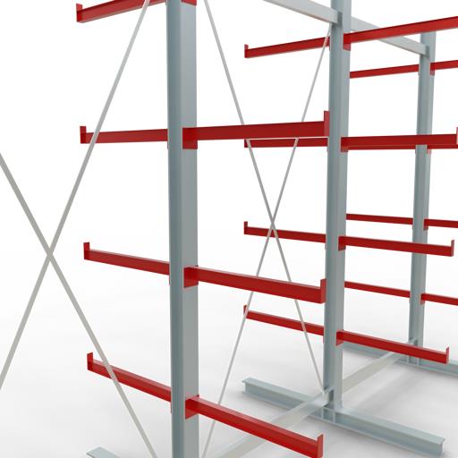 Doppelseitiges Kragarmregal-Set K6000 (für schwere Belastungen)