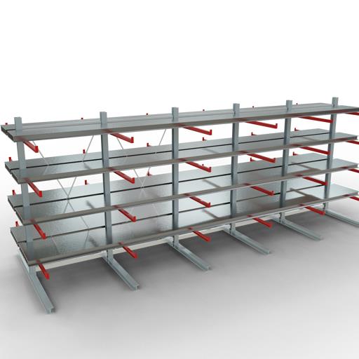 Doppelseitiges Kragarmregal-Set K6000 (für schwere Belastungen)