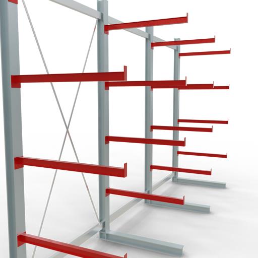 Einseitiges Kragarmregal-Set K6000 (für schwere Belastungen)