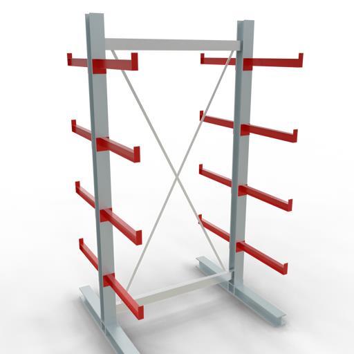 Doppelseitiges Kragarmregal-Set K3000 (für mittlere Belastungen)