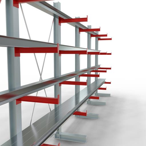 Einseitiges Kragarmregal-Set K3000 (für mittlere Belastungen)