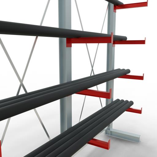 Einseitiges Kragarmregal-Set K3000 (für mittlere Belastungen)