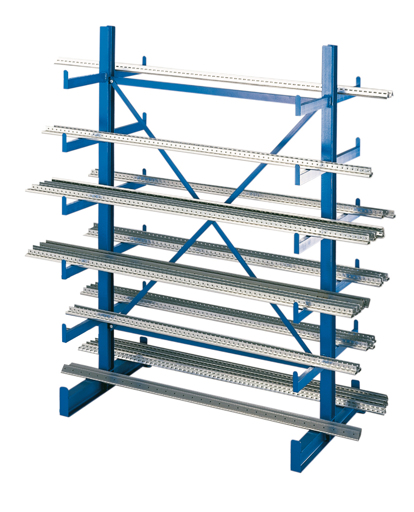 Anbauregal zu Kragarmregal Set K1000, doppelseitig, Höhe 2.000 mm