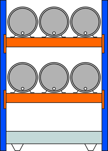 Umweltregal zur Lagerung schwerer Fässer
