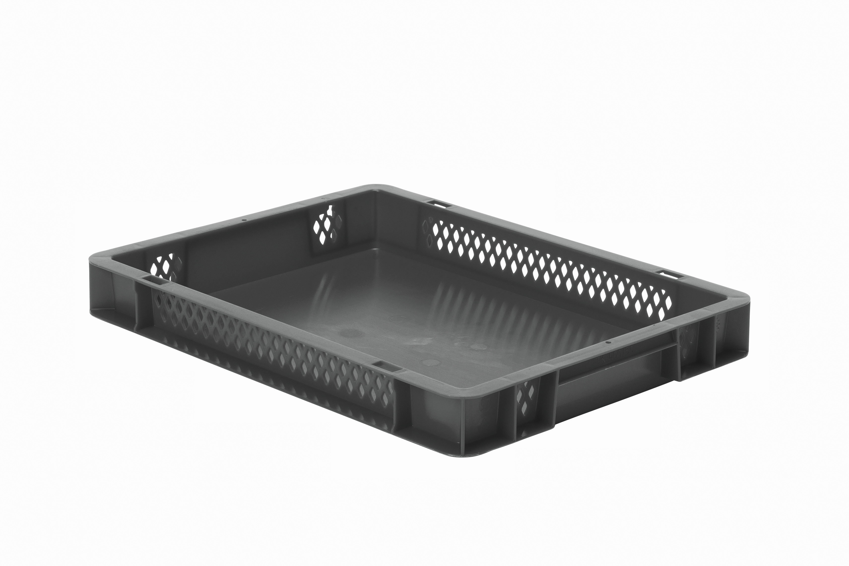 4 Stück Transport-Stapelkasten TK, L400 x B300 mm, Wände durchbrochen