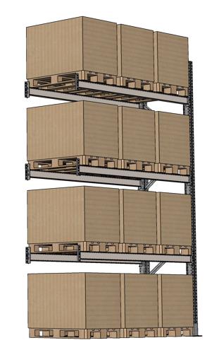Palettenregal-Anbaufeld für den Außenbereich (1 Feld - feuerverzinkt)