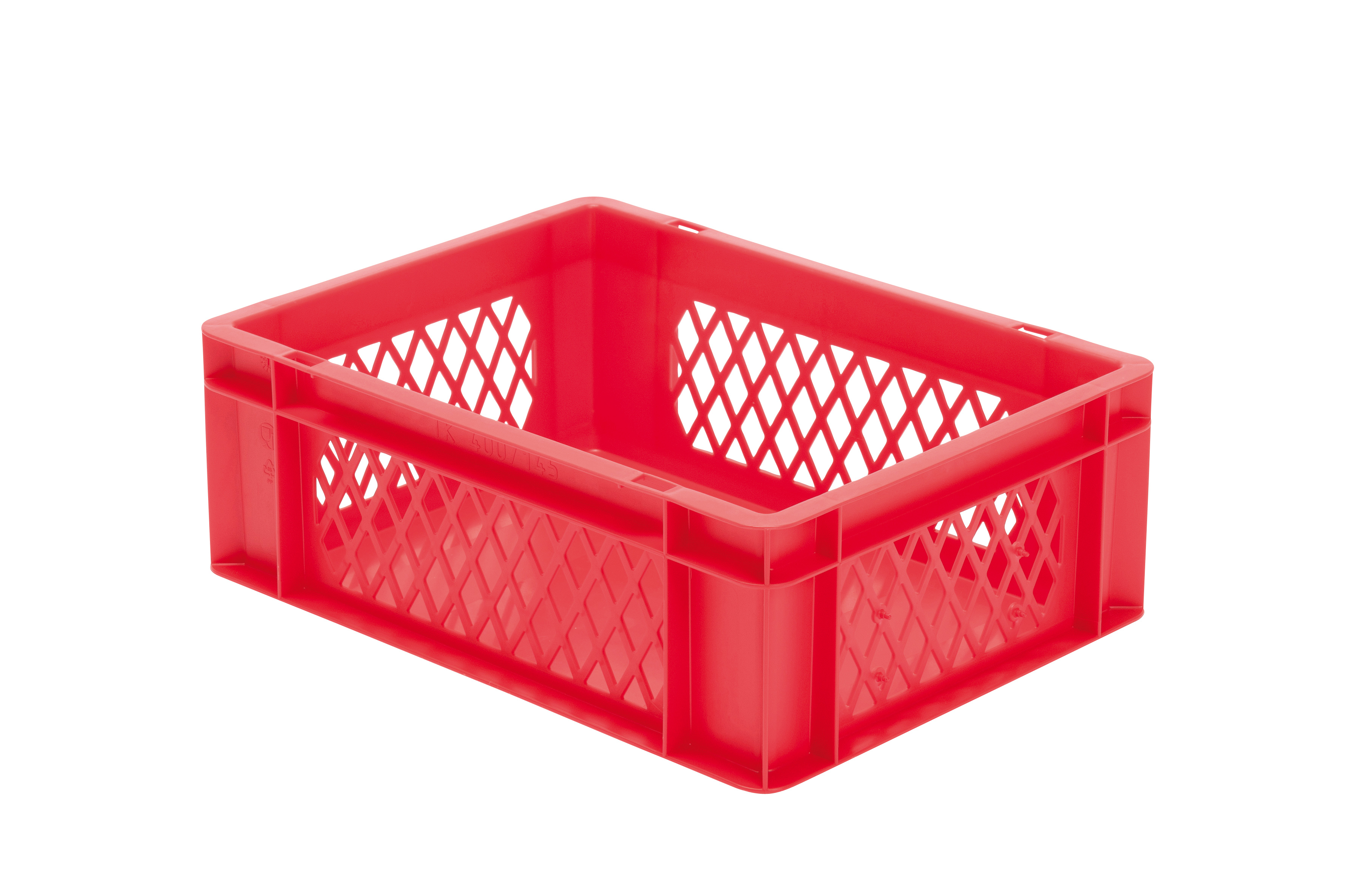 4 Stück Transport-Stapelkasten TK, L400 x B300 mm, Wände durchbrochen