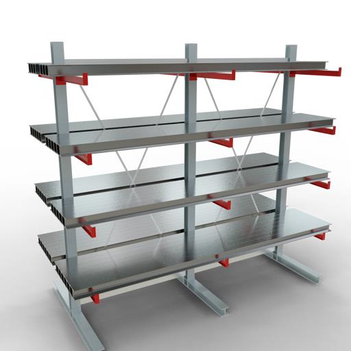 Doppelseitiges Kragarmregal-Set K6000 (für schwere Belastungen)