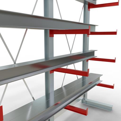 Einseitiges Kragarmregal-Set K3000 (für mittlere Belastungen)