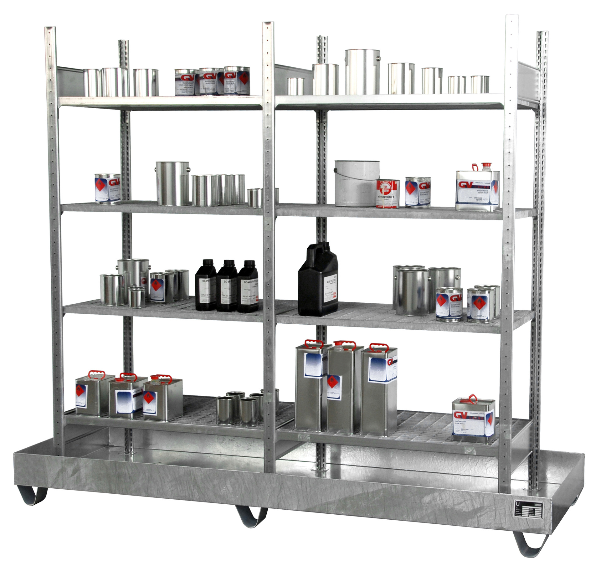 Kleingebinderegal mit Auffangwannen SERIE 3000