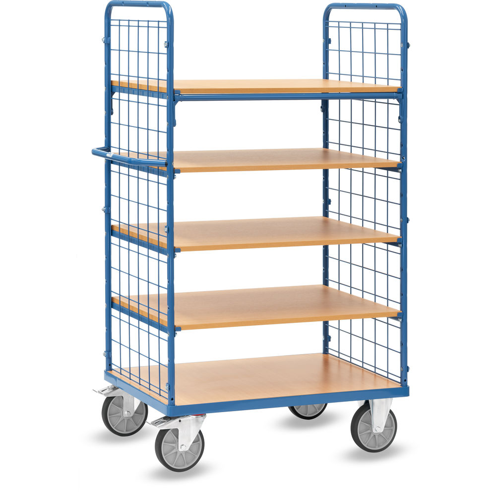 Etagenwagen mit Gitter-Stirnseiten, 5 Etagen, Tragkraft 600 kg