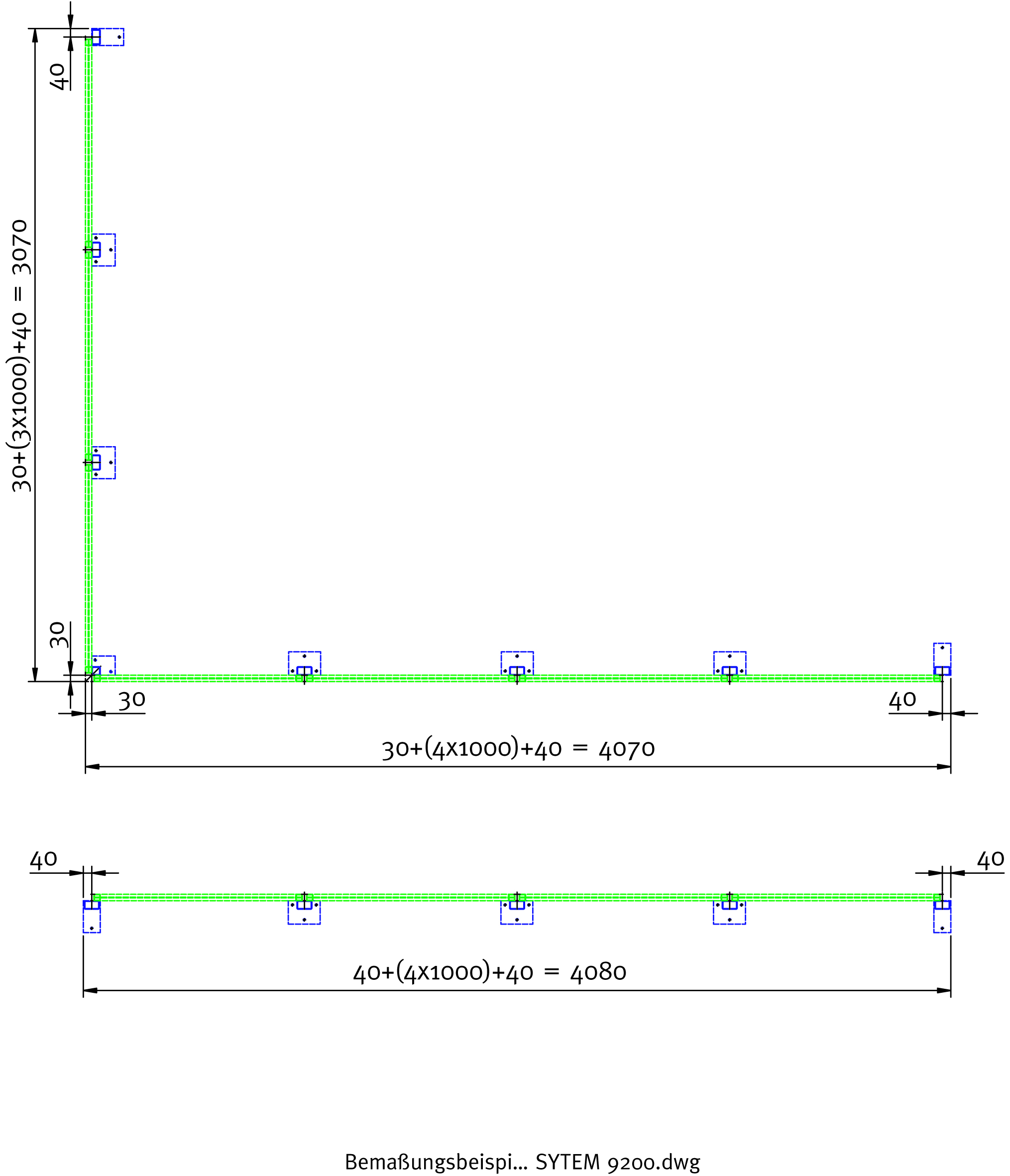 Aufsatz-Wandelement mit Gitterfüllung (System 9200)