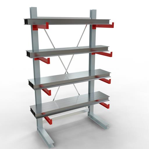 Einseitiges Kragarmregal-Set K3000 (für mittlere Belastungen)