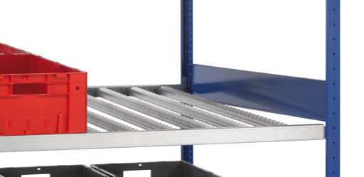 Bereitstellregal mit Röllchenleisten, 4 Ebenen