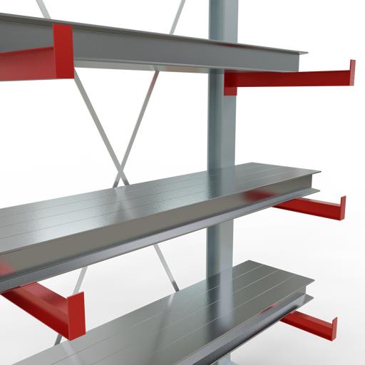 Einseitiges Kragarmregal-Set K3000 (für mittlere Belastungen)