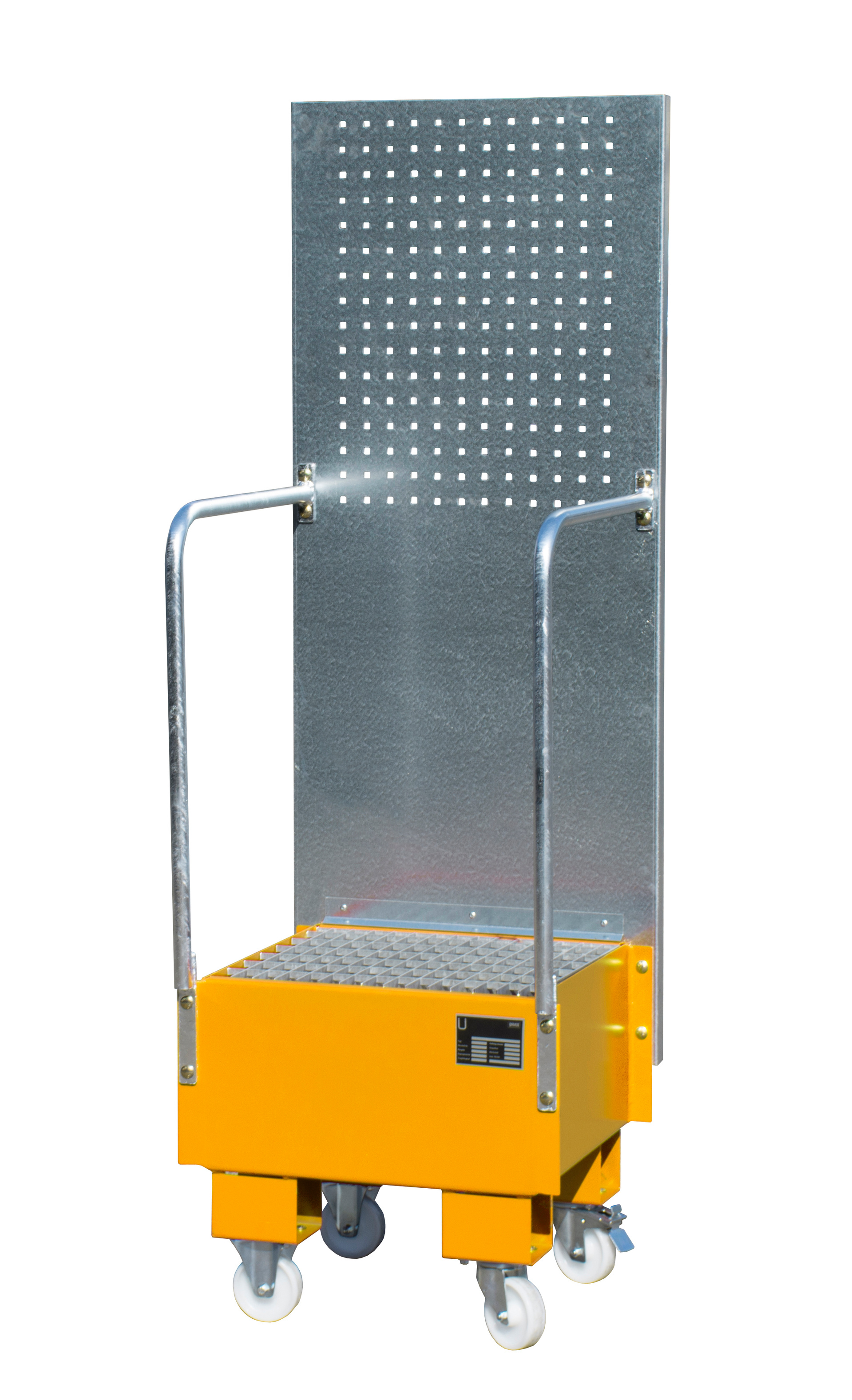 Fahrbare Auffangwanne mit Lochplattenwand Typ LPW 60