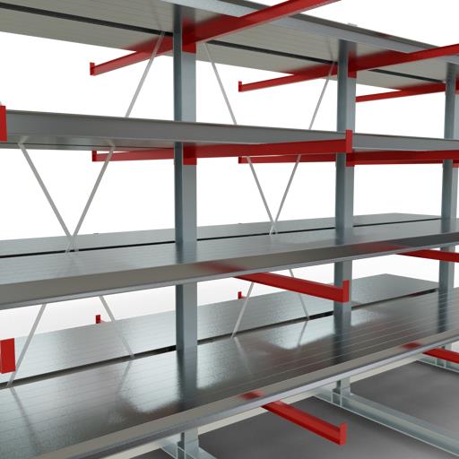 Doppelseitiges Kragarmregal-Set K6000 (für schwere Belastungen)