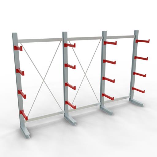 Einseitiges Kragarmregal-Set K3000 (für mittlere Belastungen)