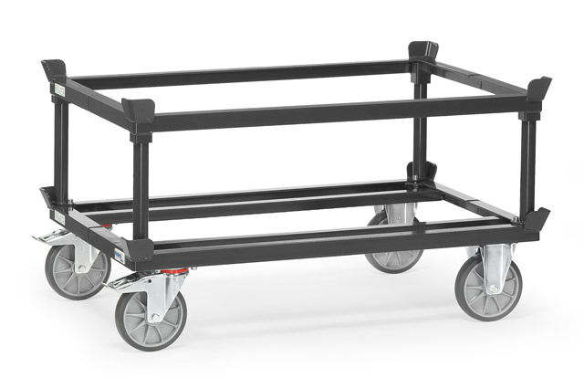 Aufsetzrahmen für Paletten-Fahrgestell, RAL 7016 anthrazitgrau 