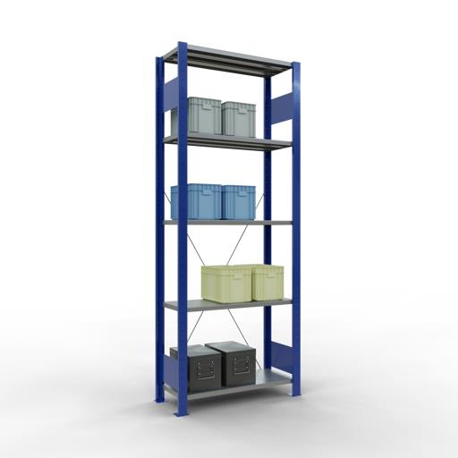 Stecksystem Grundregal, MULTIplus 150 kg, einseitig nutzbar (Kreuzstreben)